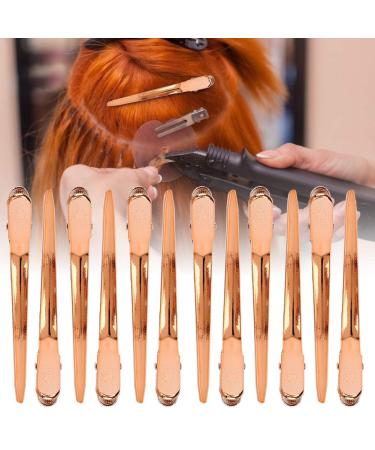 12pcs Rose Gold Hair Clips Hairpin Set - Salon Clamp Grips for Hairdressers | Durable Duckbill Hair Accessories - Buy Online on GoSupps.com