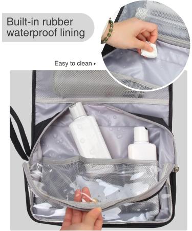 Relavel Waterproof Hanging Toiletry Bag for Men and Women - Large Travel Shaving and Makeup Organizer in Black - Buy Online on GoSupps.com