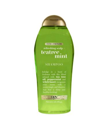 OGX Extra Strength Refreshing Scalp + Teatree Mint Shampoo  Invigorating Scalp Shampoo with Tea Tree & Peppermint Oil & Witch Hazel  Paraben-Free  Sulfate-Free Surfactants  25.4 Fl Oz