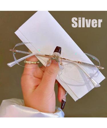 Buy Women s Diamond Rimless Anti-Blue Light Reading Glasses | Ultra Light & Frameless - Glassesify - Buy Online on GoSupps.com