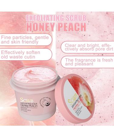 Peach Brightening Exfoliating Body Scrub Deep Exfoliating Scrub Smooth and Firming Peach Body Scrub Honey Peach Exfoliating Scrub (1pcs) - Buy Online on GoSupps.com