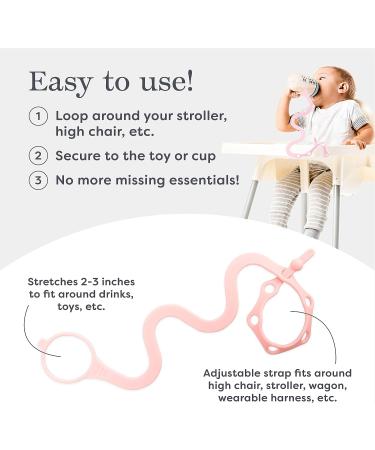 Goji Baby Bottle Bungees - Sippy Cup Holder Strap for Kids 0-36 Months - Pink 1pk - Buy Online on GoSupps.com