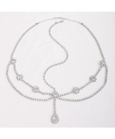 Xerling Shiny Rhinestone Headpiece | Bling Crystal Teardrop Head Chain for Women | Dainty Headwear & Accessories for Weddings Bridal & Halloween (Silver - Buy Online on GoSupps.com