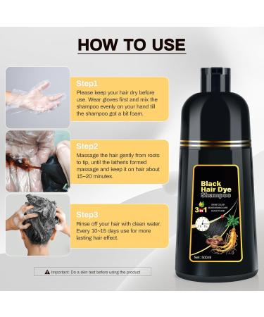 Buy Black Hair Dye Shampoo 3 in 1 | Herbal Gray Hair Coverage for Women | Natural Color Shampoo - Buy Online on GoSupps.com