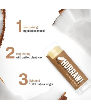 Coconut Lip Balm - Hurraw Balm - Natural Hydration - 4.3g - Shop Now Worldwide - Buy Online on GoSupps.com