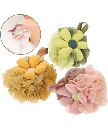 SUPVOX 3pcs Flower Bath Ball Sponges for Shower | Exfoliating Loofahs for Women, Kids | Body Scrubber Sponge Set - Buy Online on GoSupps.com