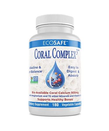 Coral Complex 3 - Coral Calcium 900 mg with Vitamin D3 1200 IU and Magnesium168 mg - 180 Vegetarian Capsules 180 Count (Pack of 1)