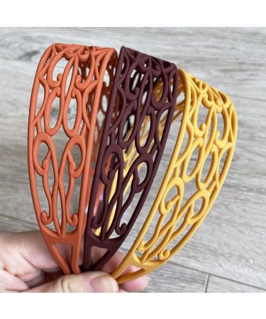 6pcs Flower & Solid Fashion Plastic Headbands for Women & Girls - Stylish Hair Accessories - Buy Online on GoSupps.com