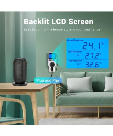 Inkbird Plus Digital Terrarium Thermostat Socket | Heating & Cooling Temperature Controller for Greenhouse & Reptiles | EU Connector Timer & Probe Included - Buy Online on GoSupps.com
