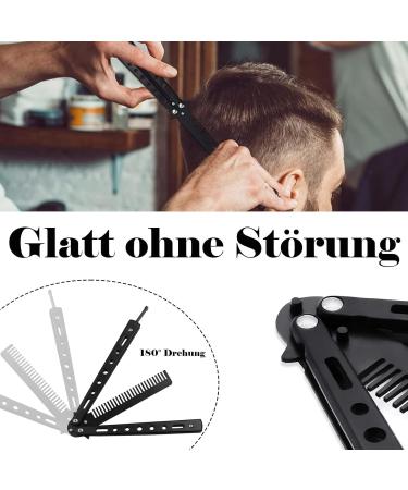 Buy Butterfly Comb - Stainless Steel Foldable Hair Styling Accessory | Barber Ridge Training Comb (Black) - Buy Online on GoSupps.com