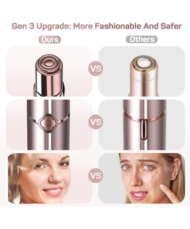 USB Rechargeable Flawless Facial Hair Remover for Women - Painless, Waterproof Hair Removal Device with LED Light - Includes Flannel Bag - Gold Finish - Buy Online on GoSupps.com