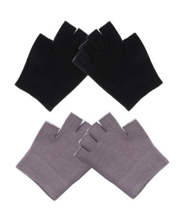 FOMIYES 2 Pairs Half Finger Moisturizing Gloves Knit Mittens Womens Glives Essential Oil Gloves Fingerless Mittens Gel Sleeping Gloves Hand Crochet Mittens Winter Apparel Miss 5% Spandex