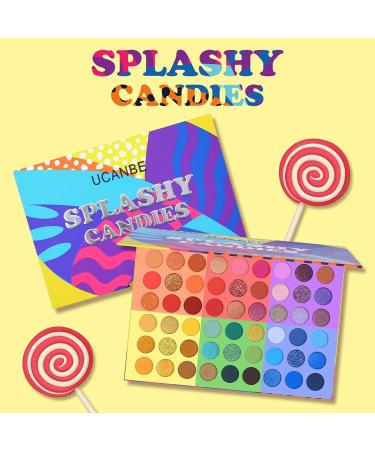 UCANBE 54 Colors Splashy Candies Eyeshadow Palette + 15pcs Makeup Brush Set - Highly Pigmented Eye Shadows for Long-Lasting, Waterproof Makeup with Easy Blending - Bright Colors, Matte, Metallic, Shimmer, Glitter - Includes Brushes - Buy Online on GoSupps.com