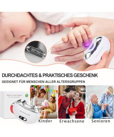 Automatic Electric Nail Clipper with 3-Speeds Levels and Nail Clip Storage LCD Digital Display USB Rechargeable Safety Electric Nail Trimmer Suitable for Babies Children White - Buy Online on GoSupps.com