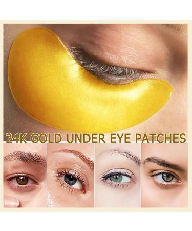 24K Gold Eye Mask - 30 Pairs for Puffy Eyes & Dark Circles Relief | Anti-Wrinkle Under Eye Gel Pads for Men & Women - International Shipping Available - Buy Online on GoSupps.com