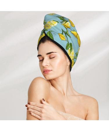 Shop Lemon Microfiber Hair Towel Soft Super Absorbent Coral Velvet Wrap for Long Curly & Thick Hair Quick Dry Hair Cap for Women - Buy Online on GoSupps.com