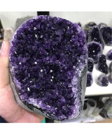 Room Decoration 1pc Natural Amethyst Stone Geode Crystal Cluster Home Decoration Raw Quartz Minerals Real Uruguay Amethyste Spiritual Reiki Stones (Color : 1800-1900g)