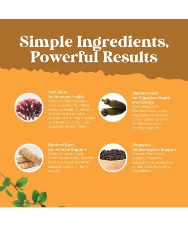 Bundle of Herbal Thyroid Support for Weight Loss and Organic Irish Sea Moss Capsules - Advanced Metabolism Booster Energy - with Burdock Root Superfood Blend for Immune Support - Buy Online on GoSupps.com