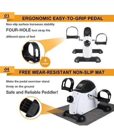 GOREDI Pedal Exerciser Stationary Mini Exercise Bike - LCD Display, Seniors Arm/Leg Exercise - White - Buy Online on GoSupps.com