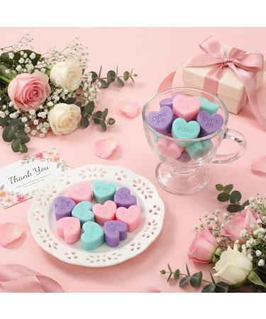 Loopeer 18 Pcs Valentine's Day Mini Heart Shaped Conversation Hand Soap Valentines Words Design Soaps in a Jar Valentines Gift Party Favors Handmade Soap for Party Favors(Pink Purple Green) - Buy Online on GoSupps.com