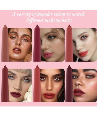 6 Couleurs Ensemble de Crayon L vres Mat Rose Extensible Lip Liner Onctueux et Cr meux Longue Dur e et Imperm able Crayon a Levre Pencil set Natural Lipliner Rose mat rouge - Buy Online on GoSupps.com