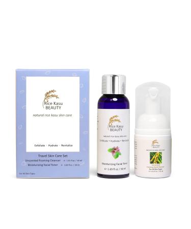 Rice Kasu Beauty Travel Skin Care Set  Rose Geranium  2.71 Fluid Ounce