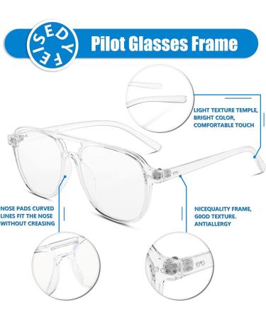FEISEDY Retro 70s Blue Light Filter Glasses - No Prescription Blue Light Blocking for Men & Women - Model B2387 Transparent | Shop Internationally - Buy Online on GoSupps.com