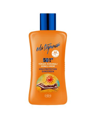 Eda Taspinar SPF 50+ High Protection Sunscreen Lotion for Sensitive Skin Skin Nourishing Broad-Spectrum Use on Face and Body for Both Light and Dark Skin Tones 200ml 6.7oz