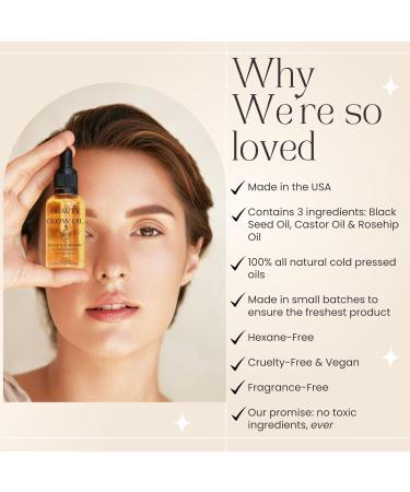 Buy Organic Cold Pressed Black Seed Oil Rosehip Oil & Castor Oil - Anti-Aging Facial Moisturizer Serum - Natural Skincare for Hydrated Glowing Skin | 1 Fl Oz/30mL - Buy Online on GoSupps.com