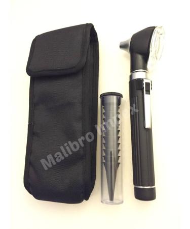 Malibro Mini Otoscope Fiber Optic for Medical Diagnosis and Examination CE Mark Black