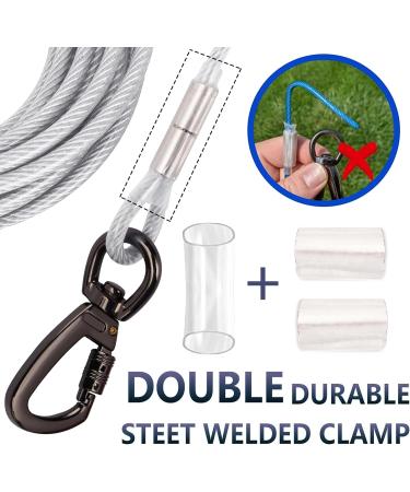 Premium Tie Out Linen for Dogs - Shock-Damping Spring 3-15m | Durable Dog Leash for Courtyards & Farms - Silbrig Color - Buy Online on GoSupps.com