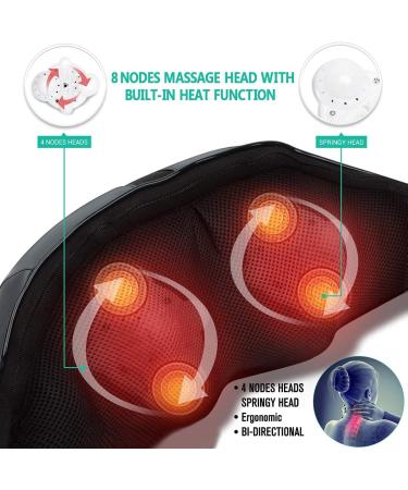 Medcursor 3D Shiatsu Neck Massage Device with Heat - Deep Tissue Relief for Neck Shoulder Back & Body Pain | Perfect for Home Office & Car - Black - Buy Online on GoSupps.com