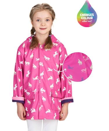 Hatley Girls' Colour Changing Unicorn Silhouettes Raincoat - Size 2 Years - Buy Online on GoSupps.com