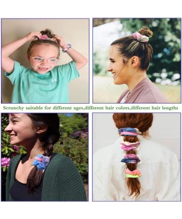 Boogift Hair Scrunchies Set - 8 Strong Elastic Hair Ties for Women | Colorful Accessories for Ponytail, Tie Dye Design | Traceless Bobbles for Girls & Ladies - Buy Online on GoSupps.com