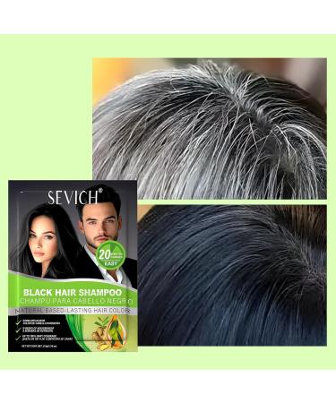 SEVICH Black Hair Shampoo Instant Black Hair Dye Natural Ingredients Hair Shampoo Hair Strength Restoring Conditioner 5 Minutes Gray Cover 250 ml - Buy Online on GoSupps.com
