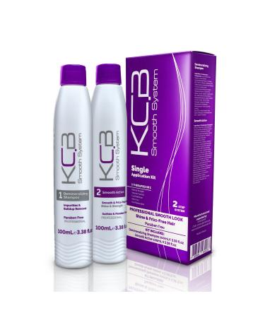 KCB Professional Smooth System, 2 Steps Brazilian Keratin Hair Treatment for Smoothing and Hair Frizz Control, Complex Blowout, Straightening, All Hair Types, Formaldehyde Free, 3.38 Fl oz / 100ml Kit