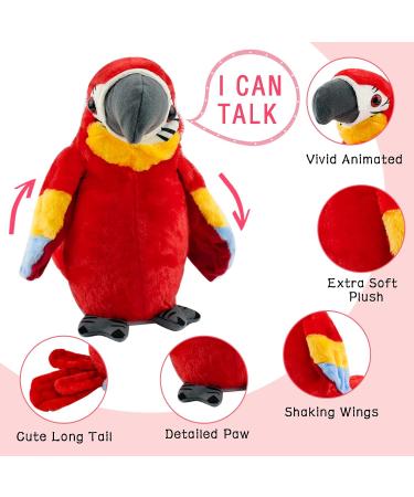Surplex Sound Repeating Parrot Plush Interactive Toy with Waving Wings | Electronic Record Bird Toy for Kids & Baby | Stuffed Animal Educational Toy for Birthday & Xmas - Buy Online on GoSupps.com