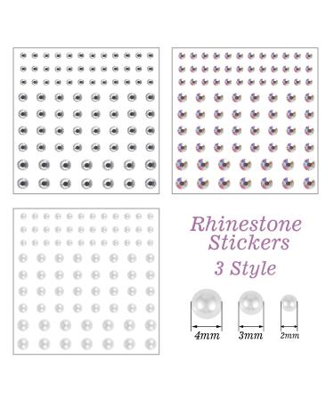 246 Pcs Self-Adhesive Face Gems & Eye Jewels | Acrylic Rhinestone Stickers with Tweezers | Makeup & Nail Body Gems for Women | 2mm, 3mm & 4mm Mixed Sizes - Buy Online on GoSupps.com