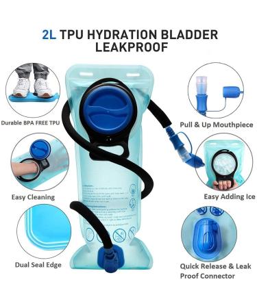 Mubasel Gear Insulated Hydration Backpack - 2L BPA Free Bladder - Keeps Liquid Cool for 4 Hours - Perfect for Running, Hiking, Cycling, Camping - Black/White - Buy Online on GoSupps.com