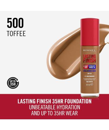Rimmel Lasting Finish 35HR Foundation in 500 Toffee - Long-Lasting Coverage - Buy Online on GoSupps.com