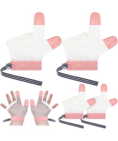 SATINIOR 2 Pairs 4 Pieces Stop Thumb Sucking Finger Guard Pink Breathable Baby Finger Sucking Stop Kit (15 month-3 years)