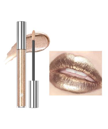 Dyceittdia Liquid Lipstick 2.4g Non-stick Lipstick Glitter Lipstick Long-Lasting Colour Makeup with Diamond Eyeshadow Silver Lipstick Lipsticks