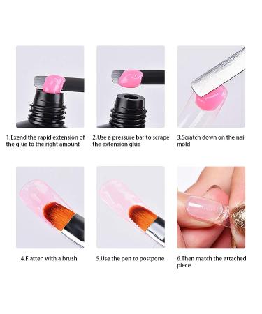 TOROKOM 2Pcs Dual-Ended Stainless Steel Poly Gel Brush & Spatula for Nails Extension (Pink & Black) - Nail Application Tool - Buy Online on GoSupps.com