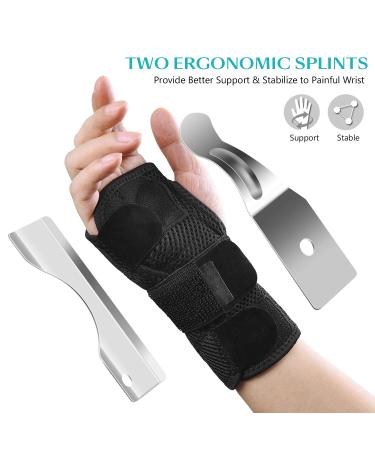 Carpal Tunnel Relief Wrist Bandage - Compression Hand Support for Tendon Pain - Left/Right Hand M Size - Buy Online on GoSupps.com