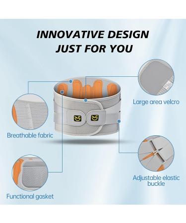 Premium Back Brace for Lower Back Pain Relief | Support Belt for Men & Women | Sciatica Herniated Disc Scoliosis | Comfort-Fit Gray Large - Buy Online on GoSupps.com
