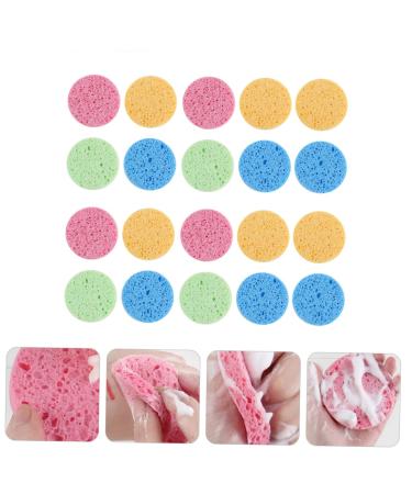 20pcs Wood Pulp Makeup Puff Set - Cleansing & Exfoliating Sponges for Face Care | International Shipping - Buy Online on GoSupps.com