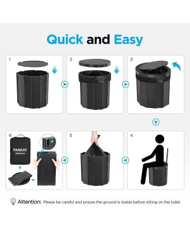PANKAY Portable Toilet with Pop Up Privacy Tent - 2 in 1 Camping Toilet for Adults | Portable, Washable, and Lightweight | Easy Set Up and Foldable with Carry Bag - Buy Online on GoSupps.com