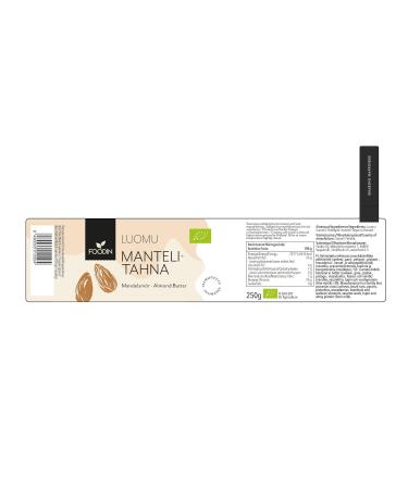 Foodin Organic Almond Butter - 100% Organic Gluten-Free Vegan (2 x 250g) - Excellent Protein & Healthy Fats - Buy Online on GoSupps.com