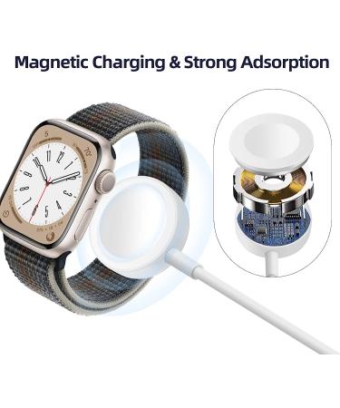 USB C Watch Charger Cable Compatible with Apple Watch Series SE2/8/7/6/5/4/3/2/1/SE  Magnetic Watch Car Charger Compatible with iWatch  Portable Travel Type C Charging Cord (4.9ft/1.5M) Regular Charging - Buy Online on GoSupps.com