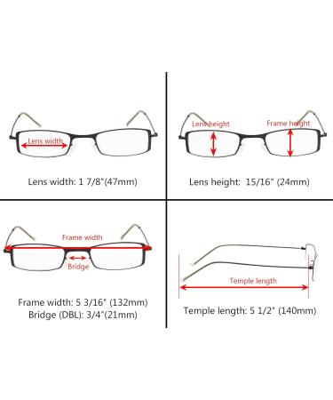 Eyekepper 3pcs Stainless Steel Half Eye Reading Glasses +2.5 | Stylish & Comfortable Readers for All Ages - Buy Online on GoSupps.com